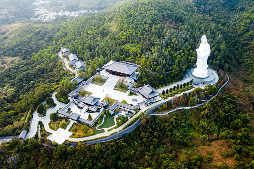 Guanyin or Guan Yin is the most commonly used Chinese translation of the bodhisattva known as 'Avalokitesvara', Tai Po, Tsz Shan Monastery, Hong Kong