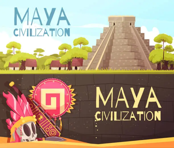 Vector illustration of maya banners