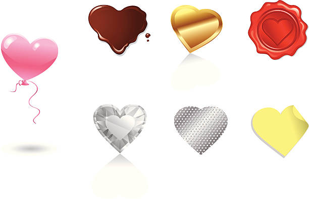 La Saint-Valentin, l'amour de l'icône en forme de cœur - Illustration vectorielle