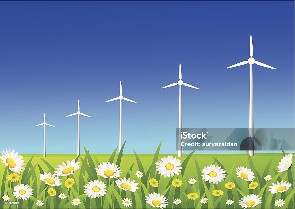 Windkraftanlage - Lizenzfrei Baugewerbe Vektorgrafik