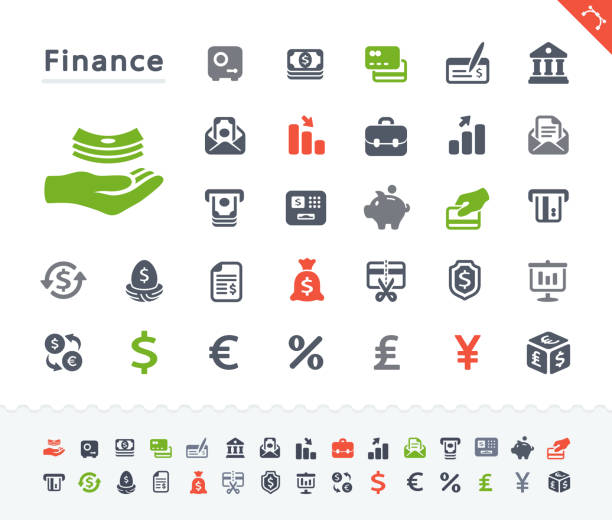 ilustraciones, imágenes clip art, dibujos animados e iconos de stock de money & banking - iconos de pegatinas - hit the sack