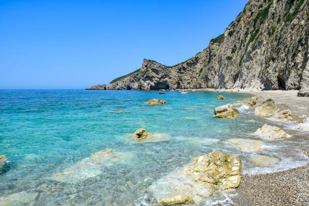 istock Chomi beach (Paradise), Ionian Sea in the summer. 1201246380