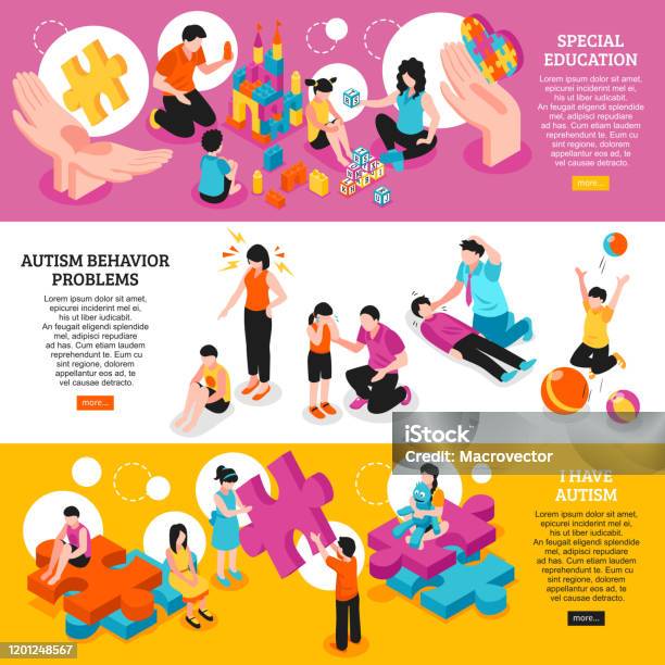 Ilustración de Estandartes Autista y más Vectores Libres de Derechos de Autismo - Autismo, Educación, Diversidad funcional