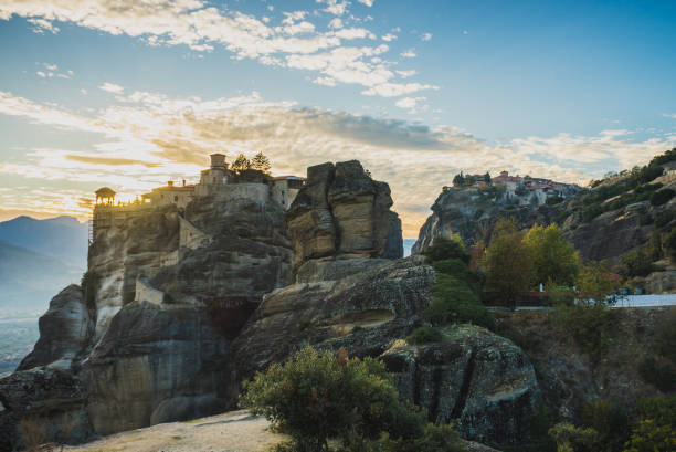 istock Sunset over Varlaam monastery in Meteora, Greece 1201249928