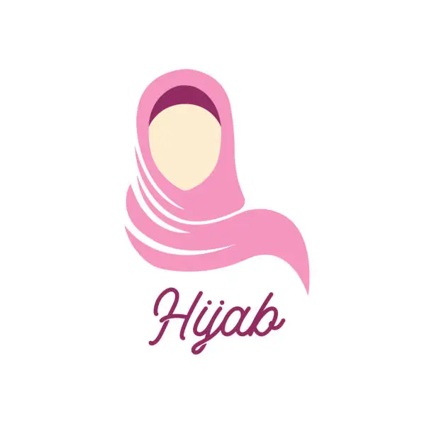 Vector illustration of Hijab icon isolated on white background, vector illustration stock illustration