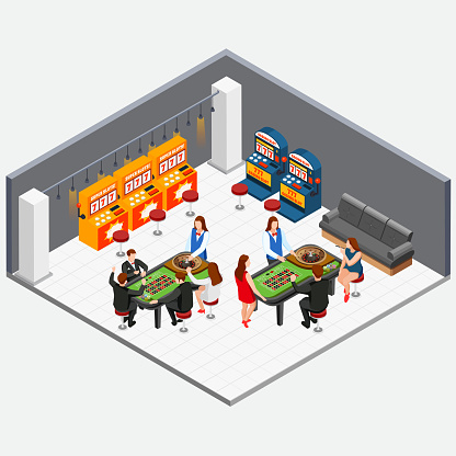 Random Figure Machine Game Game Machine Isometric Stock Illustration - Download Image Now - Arts ...