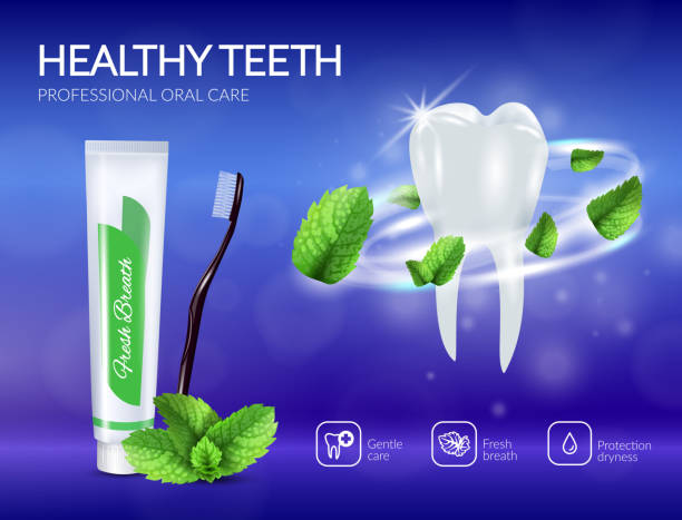 現実的な歯科ポスター - dental hygiene branding packaging toothpaste点のイラスト素材／クリップアート素材／マンガ素材／アイコン素材