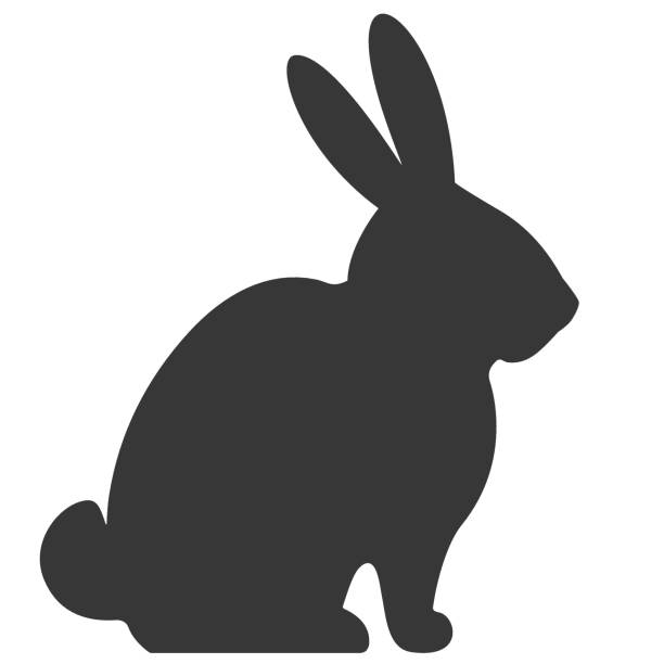 Little bunny silhouette vector art illustration