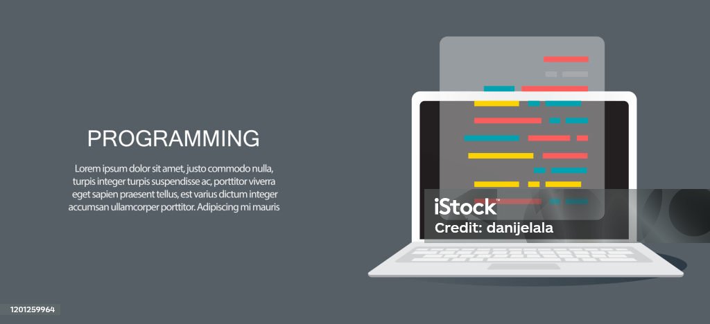 Programming Coding Programming Banner Flat Design Concept Stock ...