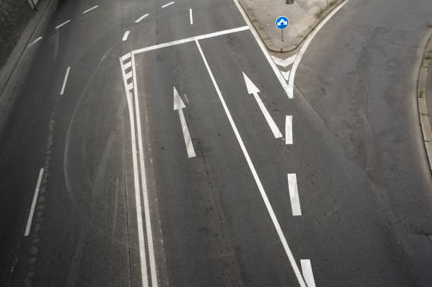 istock Lanes and road surface marking is showing rules and order 1201260301