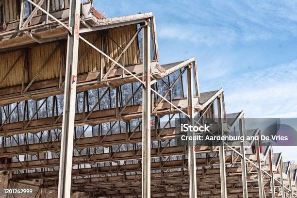 Old Warehouse With Blue Sky Stock Photo - Download Image Now - Architecture, Blue, Building Exterior