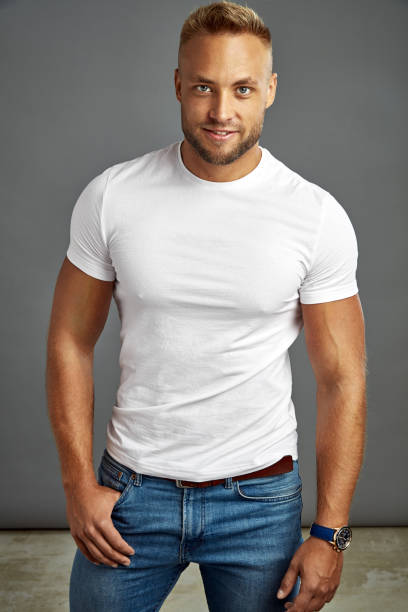 istock Sexy man in white t-shirt 1201263201