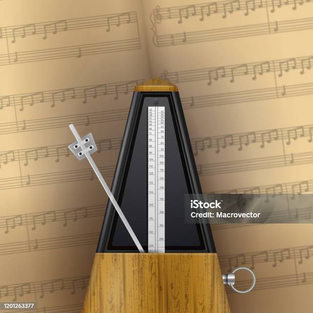 Metronome Note Compan Realistic Metronome Notes Background Stock Illustration - Download ...