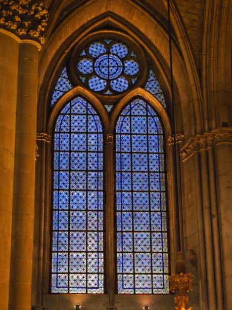 istock ogival window with stained glass at the Reims cathedral 1201266453