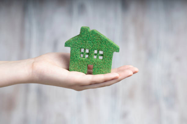 istock A man holds an eco house in his hands. 1201268901