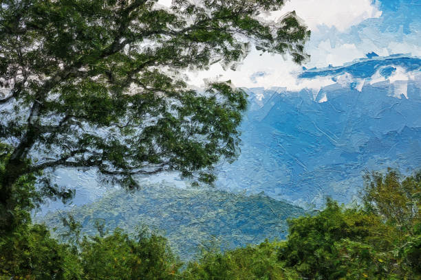 istock Impressionistic Style Artwork of Autumn in the Appalachian Mountains Viewed Along the Blue Ridge Parkway 1201270767