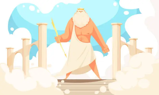 Vector illustration of ancient greece god zeus