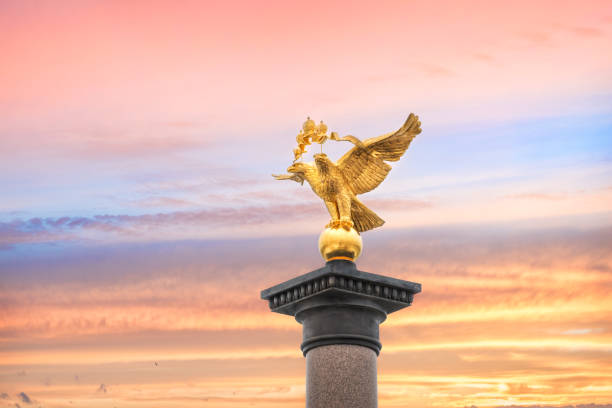 istock Double-headed eagle on top of a sculpture 1201271363