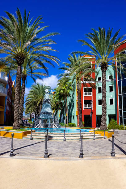 istock Willemstad, Curacao, Netherlands - Specific coloured buildings in Curacao 1201274714