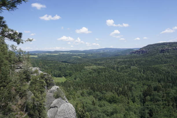 istock View from Schrammsteine massif over beautiful hilly landscape 1201277214