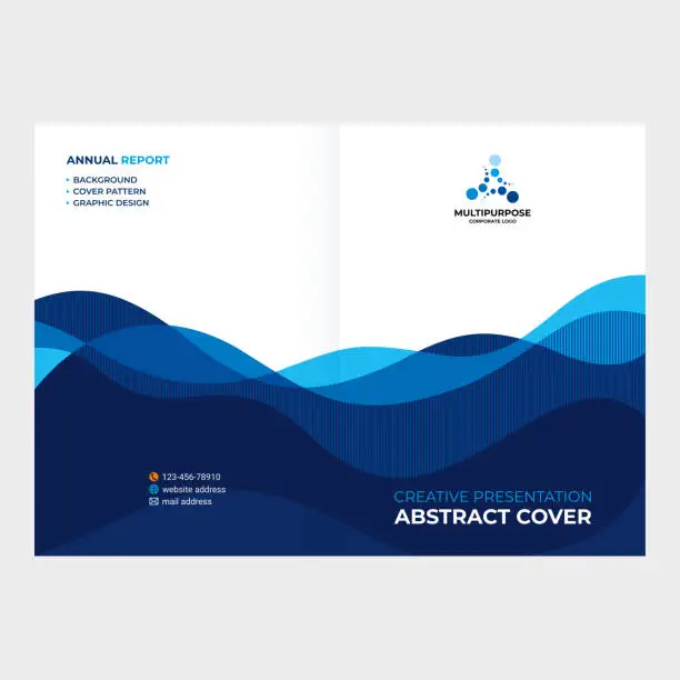 Vector illustration of Cover design, abstract smooth lines made of waves.