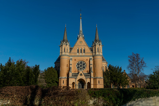 Cemetery church in Braunschweig, Germany. Picture taken in bright january sunshine.