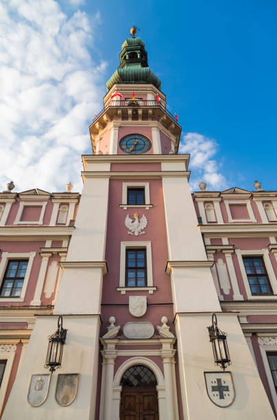 istock Town hall tower with the big old clock 1201279081