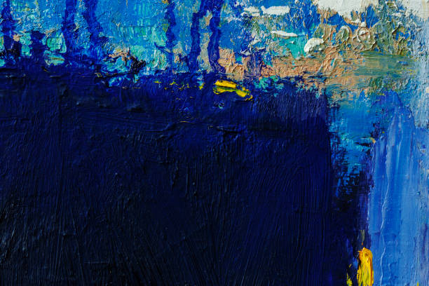 istock Abstract painted black and blue art backgrounds 1201281950