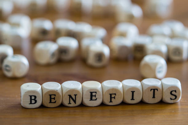 istock Benefits Written with wooden cubes 1201282607