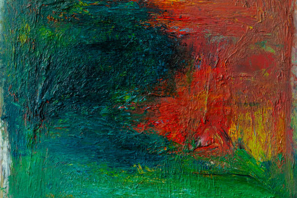 abstract painted green and red art backgrounds - oilpaint imagens e fotografias de stock