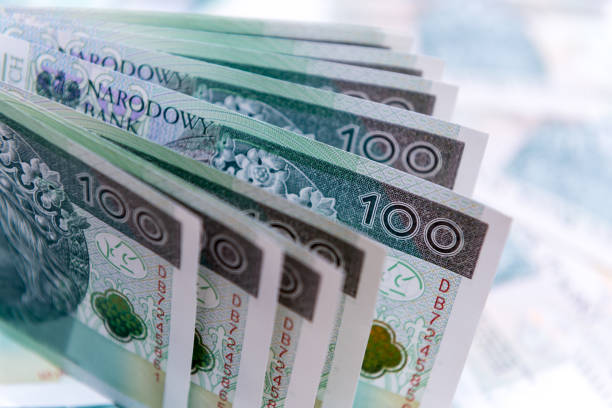 istock Polish Zloty banknotes background 1201283286
