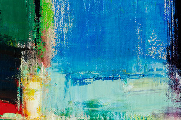istock Abstract painted ocher, green, red and blue art backgrounds 1201283319