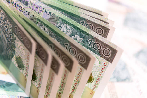istock Polish Zloty banknotes background 1201283354