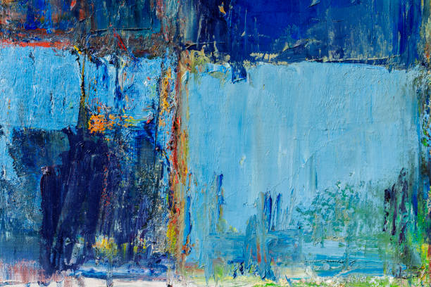 istock Abstract painted black, ocher and blue art backgrounds 1201284442