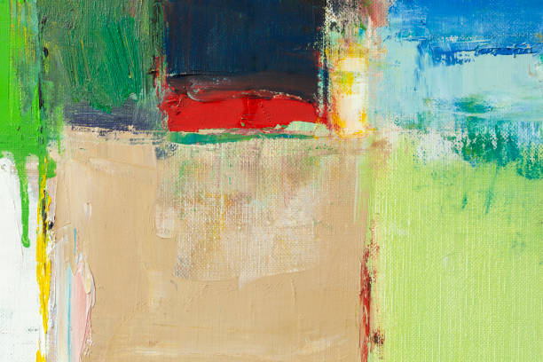 istock Abstract painted ocher, green, red and blue art backgrounds 1201284592