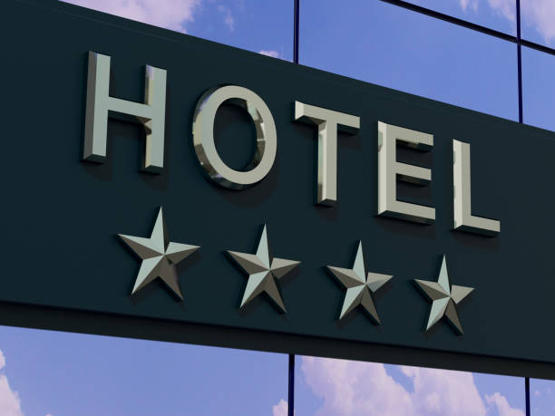 istock The hotel with a four stars sign. 1201291123