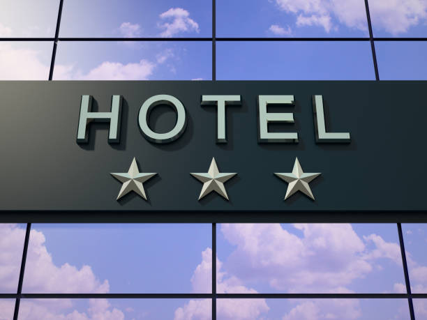 istock The hotel with a three stars sign. 1201291919