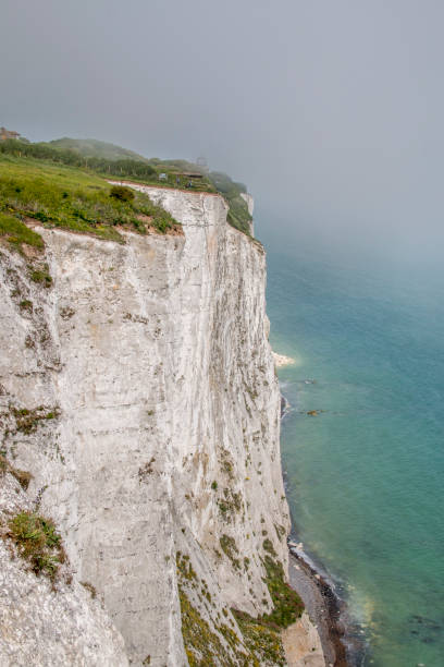weiße klippen am rande des ozeans - cliff at the edge of grass sea stock-fotos und bilder