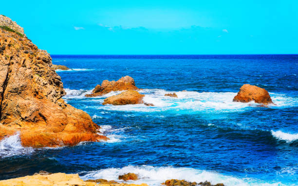 istock Coast of Capo Pecora beach at Mediterranean sea Sardinia reflex 1201295323