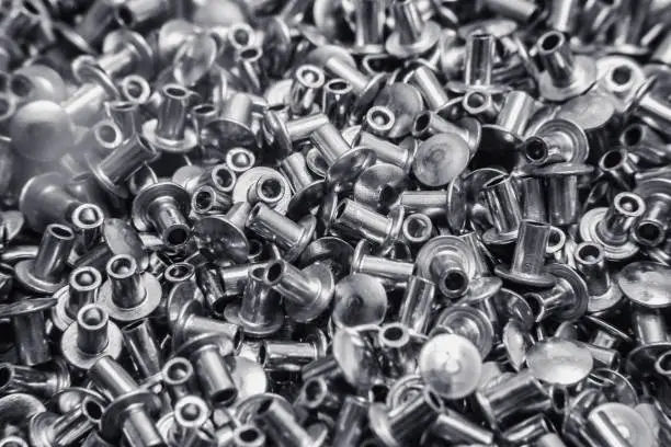 Pile of metal blind rivets