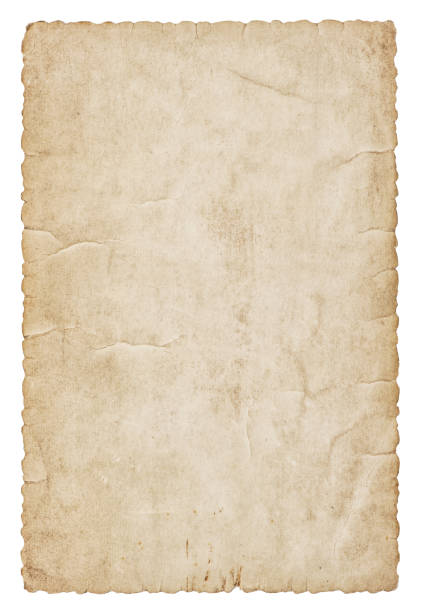 istock Paper sheet Vintage used cardboard isolated white background 1201299553