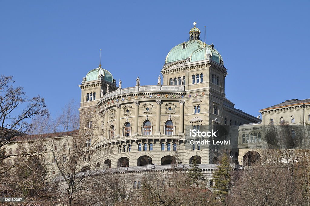 Federal Palace The Swiss government building Bundeshaus / Architectural Dome Stock Photo