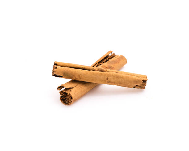 istock Studio shot two raw dried organic cinnamon sticks isolated on white 1201305289
