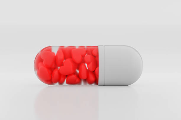 istock Capsules, inside which are filled with many Red hearts. 1201305470
