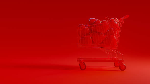 istock Red heart in shopping cart. 1201305476