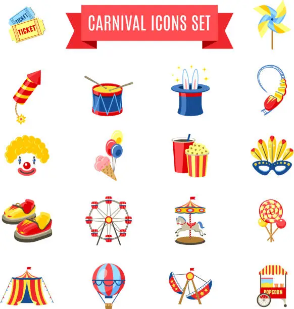 Vector illustration of carnival set