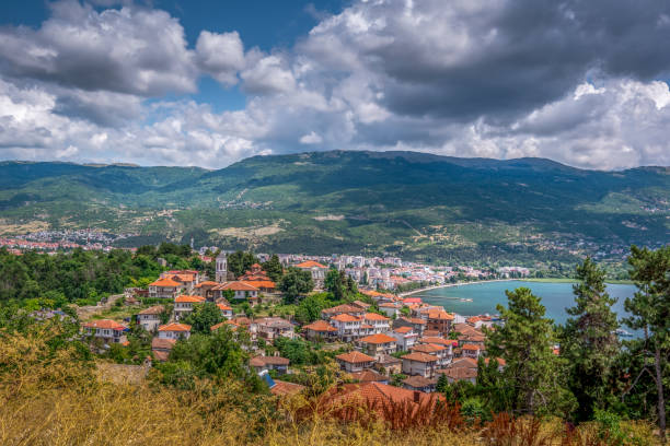istock Panorama of Ohrid city 1201313575