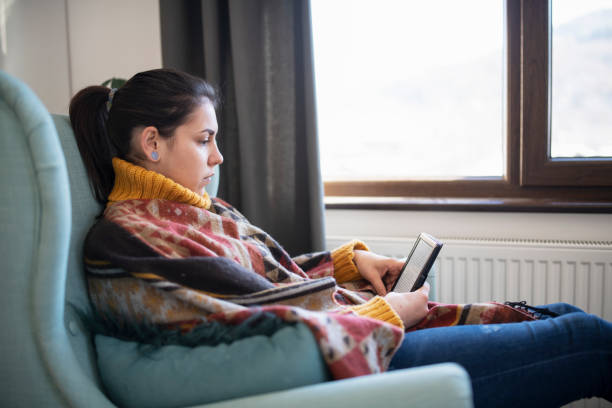 istock Woman Reading E-Book At Home. 1201319948