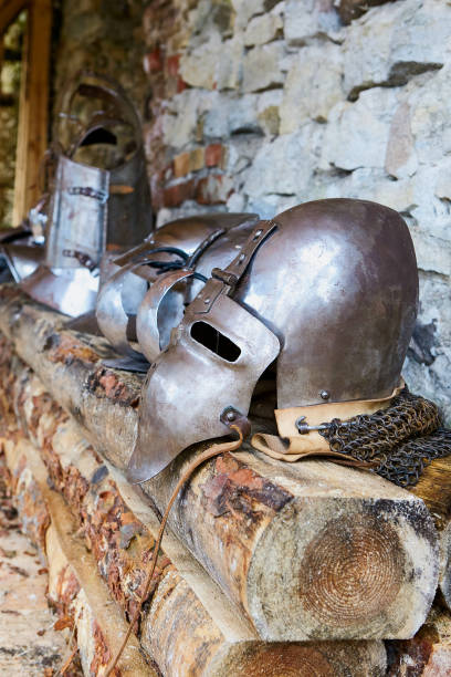 istock Historical knight's helmet close up. 1201322299