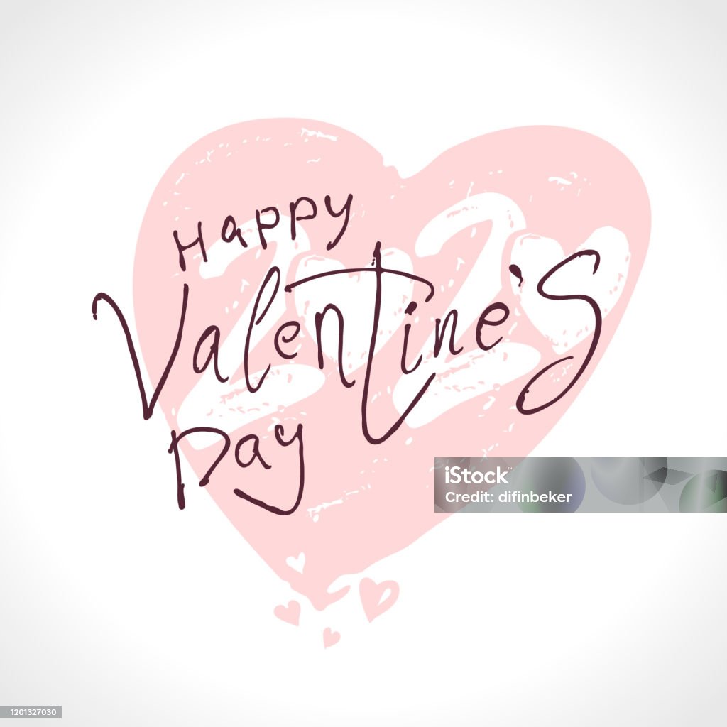 Big Gentle Heart 2020 Happy Valentines Day 2020 Modern Calligraphy ...